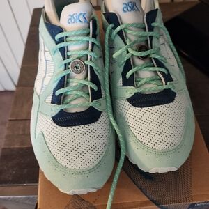 Asics Mens' Mint and Navy Sneakers